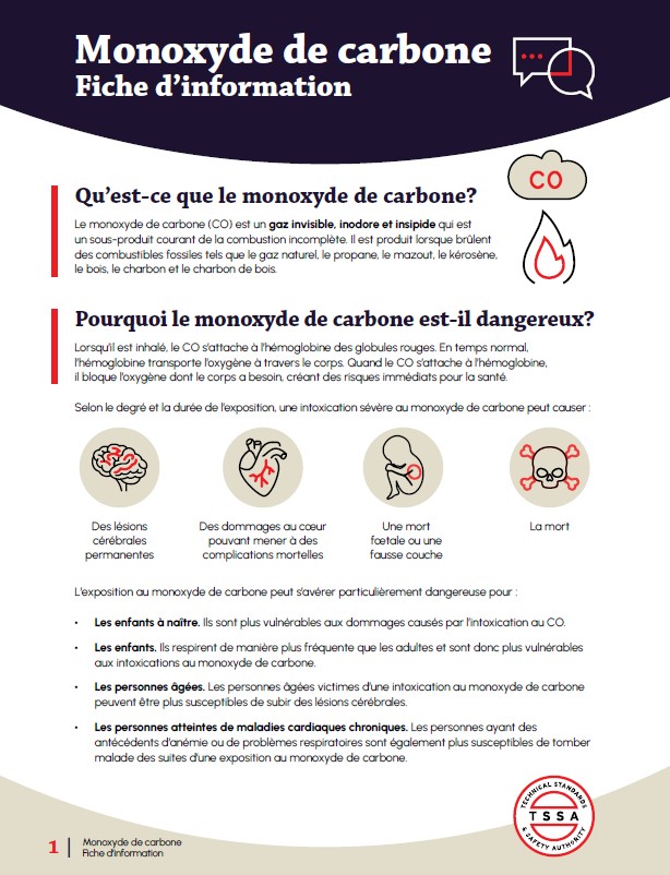 Monoxyde de carbone fiche d’information